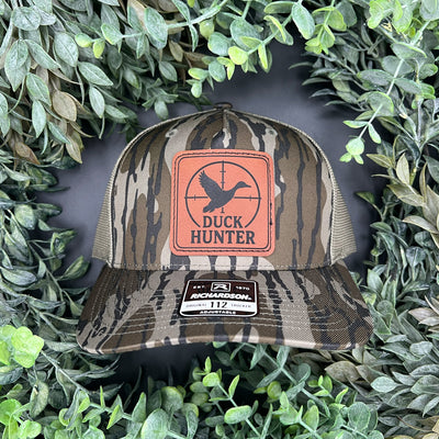 Duck Hunter patch on camo hat