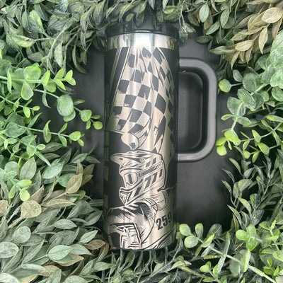Motocross engraved tumbler